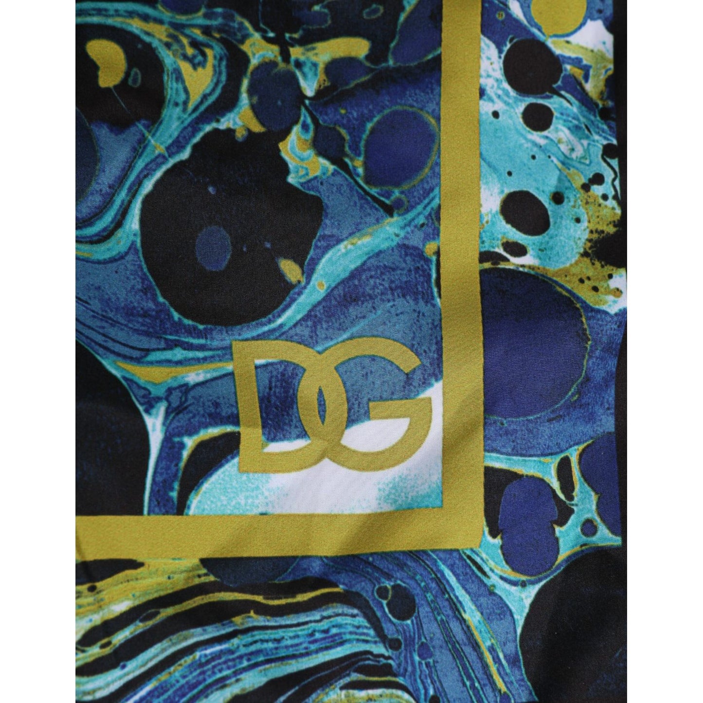 Dolce & Gabbana Blue Marble Print Logo Men Boxer Short Swimwear