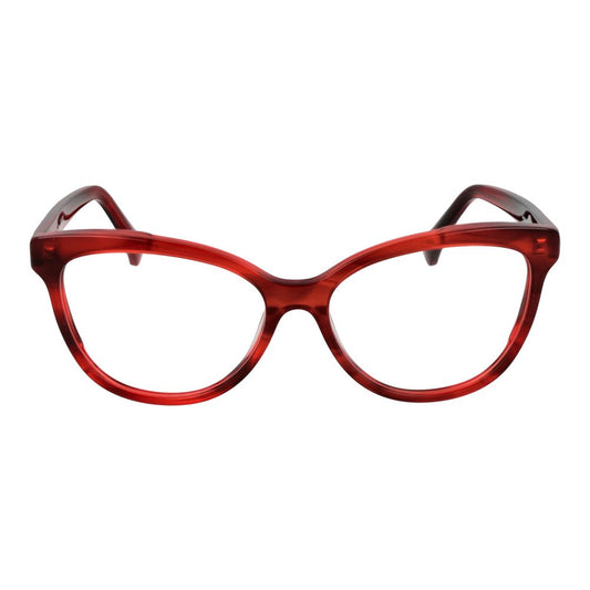 Max Mara Red Women Glasses Frame cat eye acetate full-rim 54-15-140 with demo lenses and branded case.