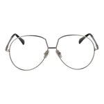 Max Mara Silver Women Glasses Frame, aviator style, full-rim metal design with demo lenses, 140mm width, ideal for modern fashion.