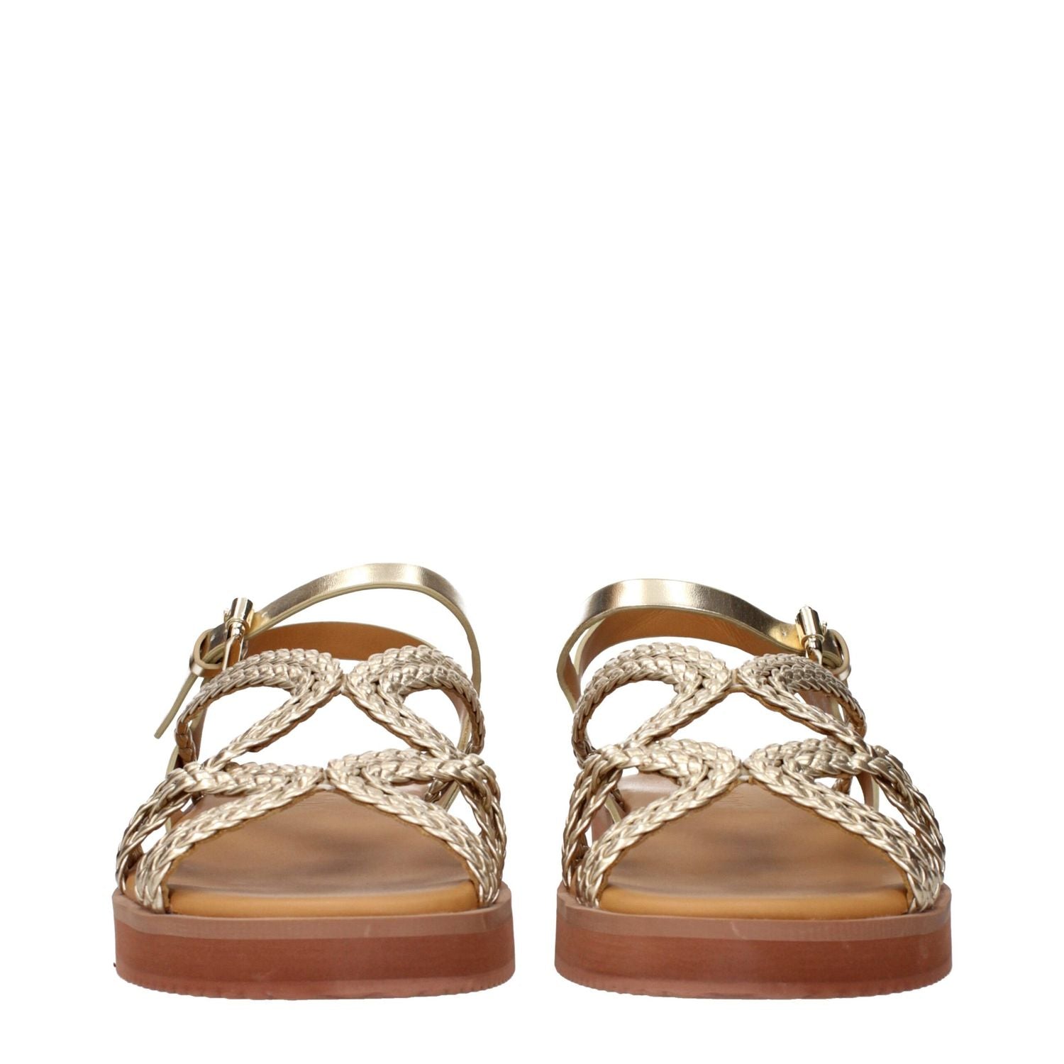 See By Chloé Gold Polyethylene Flat Sandals