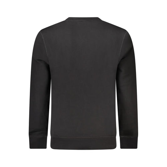 Back view of Hugo Boss Black Cotton Men Sweater showcasing classic style and luxury craftsmanship.