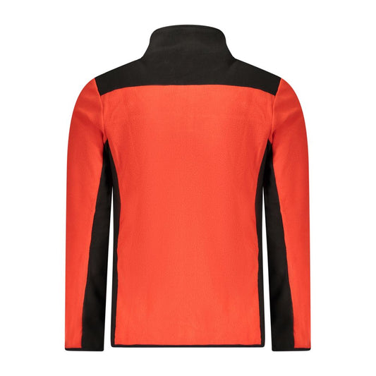 Back view of Norway 1963 Red Polyester Men Sweater with black contrast details