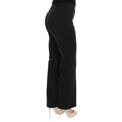 BENCIVENGA Black Stretch Straight Fit Dress Trousers Pants