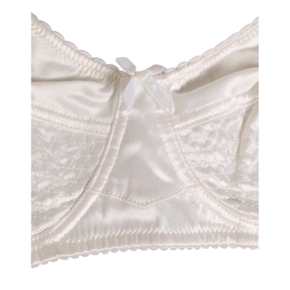 Dolce & Gabbana White Silk Satin Soft Cup Lingerie Bra Underwear