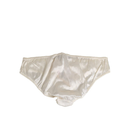 Dolce & Gabbana White Silk Satin Lingerie Panty  Underwear