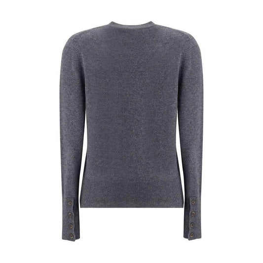 Back view of Lisa Yang Nellia Cardigan in fine cashmere with a crew neck, ribbed trim, and buttoned cuffs, perfect for AW25 season.