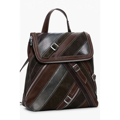 Desigual Marrone Poliuretano Women Backpack