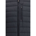 Close-up of Parajumpers Last Minute hooded Down Jacket showing zipper detail and stitch pattern.