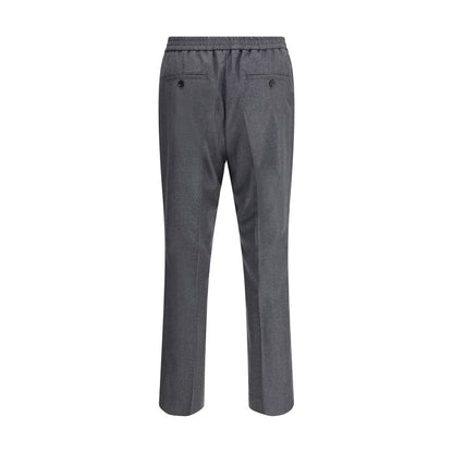 Ami Paris Gray Fleece Wool Casual Pants