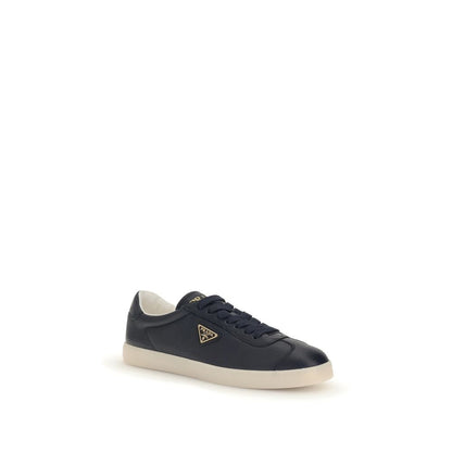 Prada Blue Calf Leather Bos Taurus Low Top Sneakers