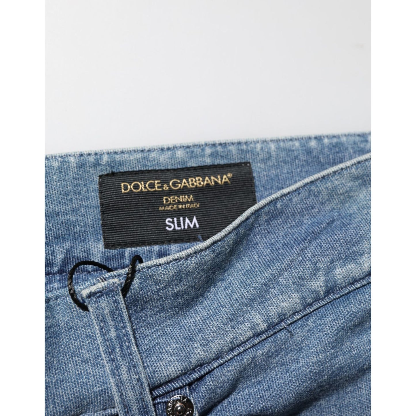 Dolce & Gabbana Blue Cotton Stretch Slim Fit Men Denim Jeans