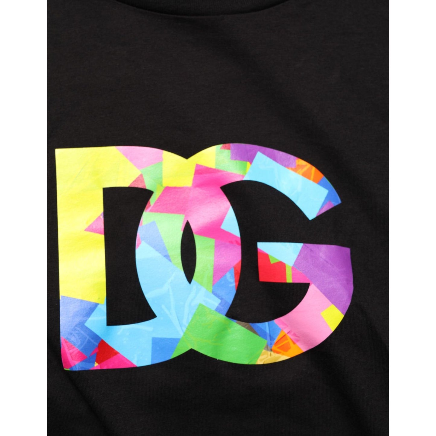 Dolce & Gabbana Black Logo Print Cotton Men Crew Neck T-shirt