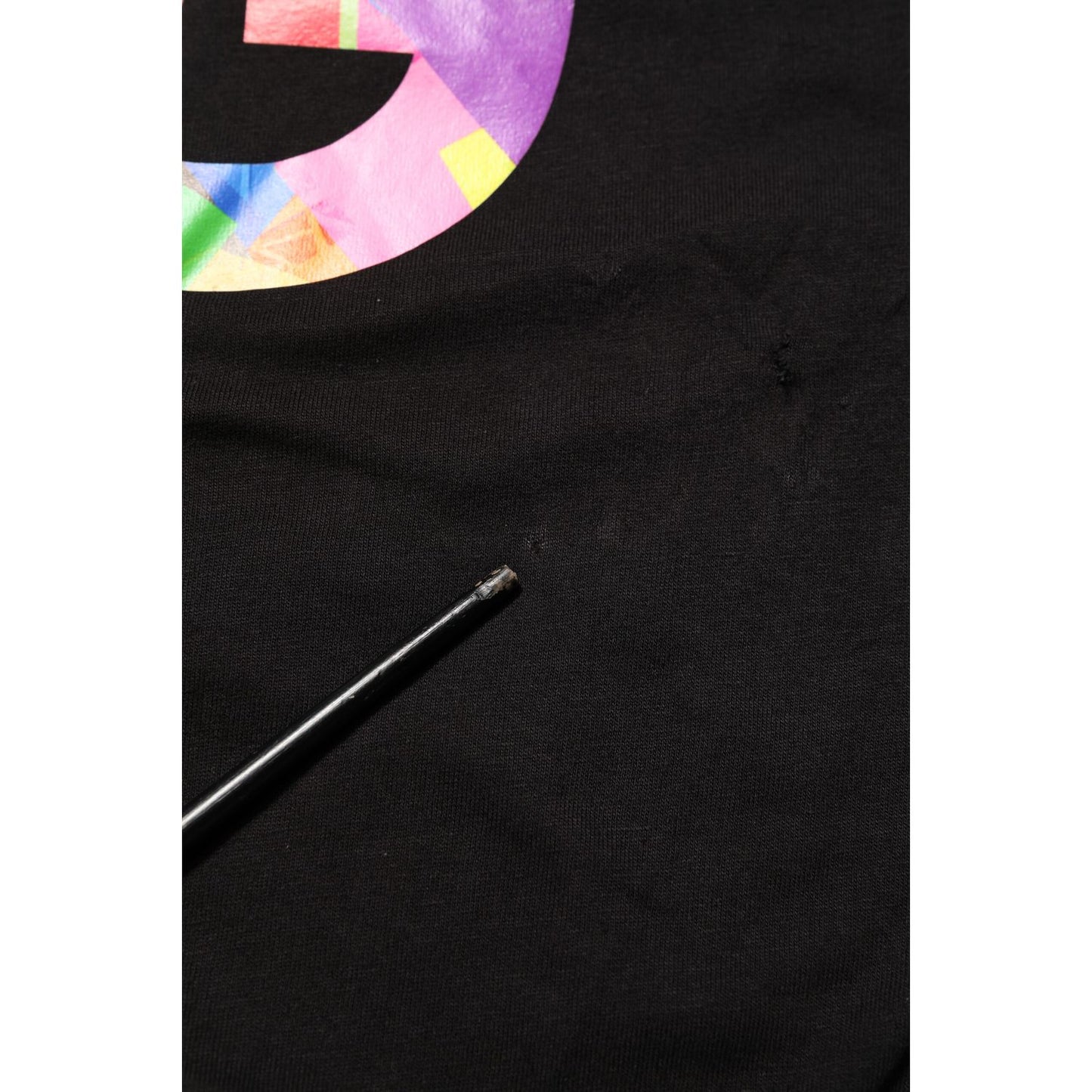 Dolce & Gabbana Black Logo Print Cotton Crew Neck  T-shirt