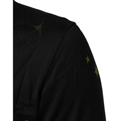 Dolce & Gabbana Black Musical Print Cotton Crew Neck T-shirt