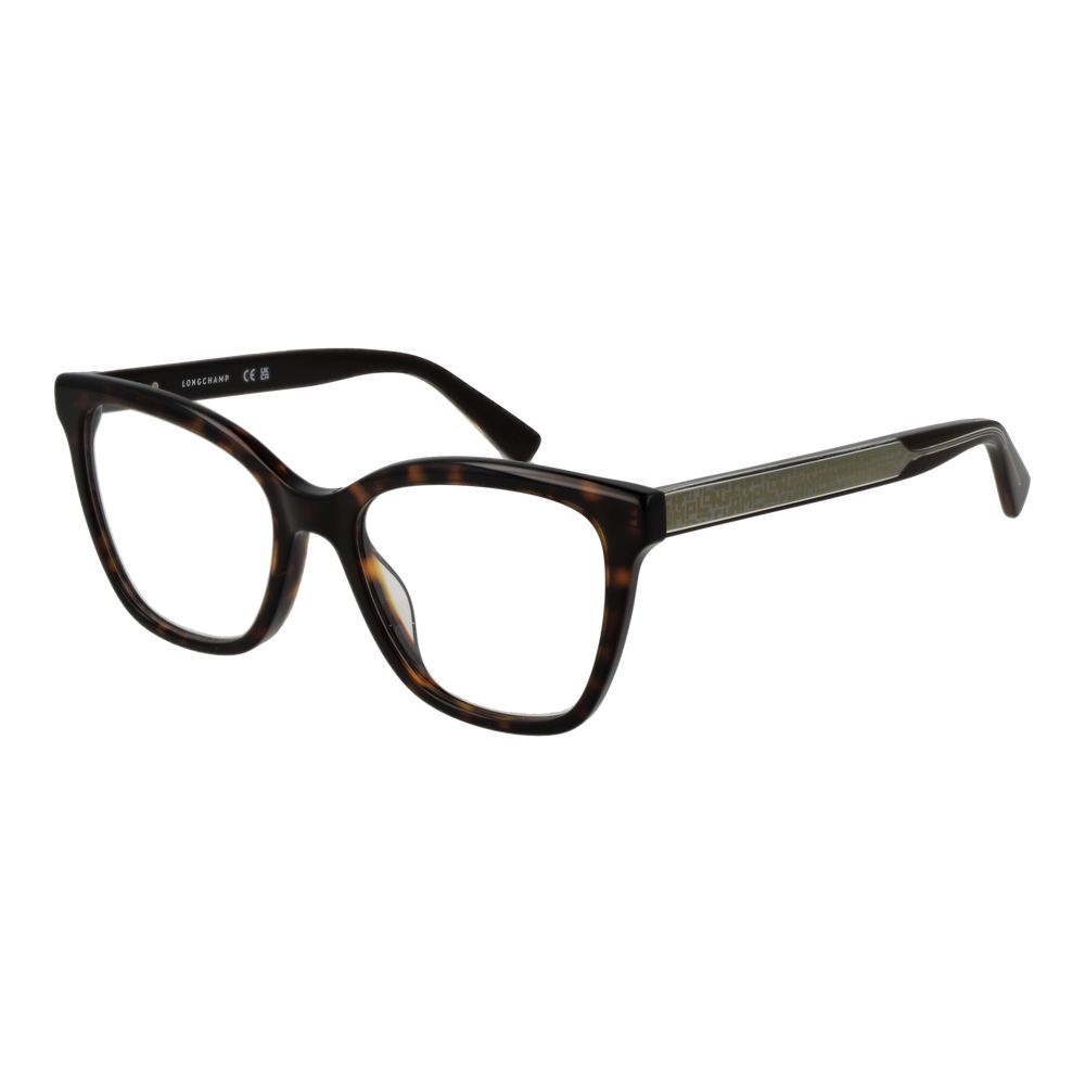 Longchamp Brown Women Glasses Frame in cat eye style with full-rim acetate design