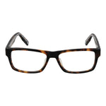 Fila Brown Men Glasses Frame in cellulose acetate, full-rim rectangular style, 52-15-145 size, with demo plastic lenses, spring hinge.