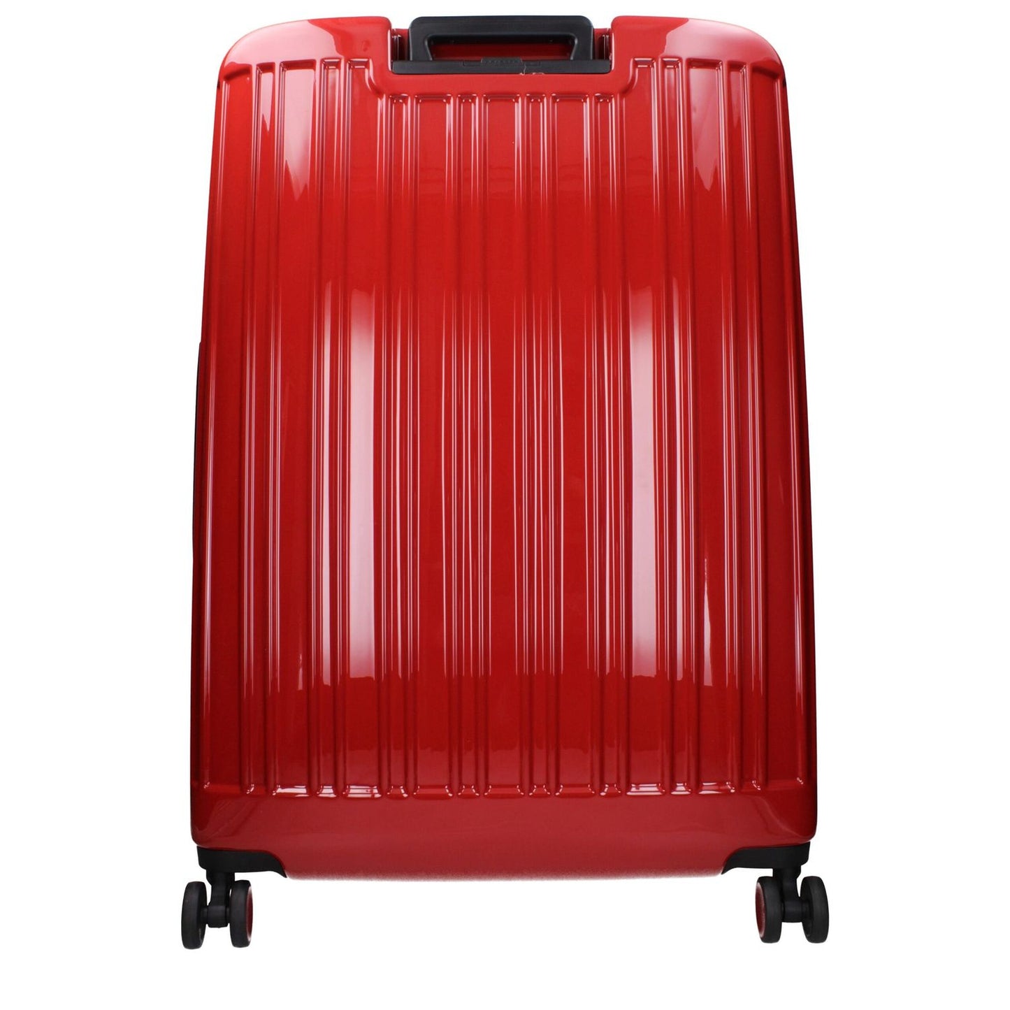 Piquadro Red Polycarbonate Luggage And Travel with front logo, side logo, and TSA closure, featuring a vintage effect design.