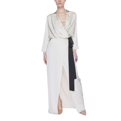 Sandro Ferrone Beige Polyester Long Dress