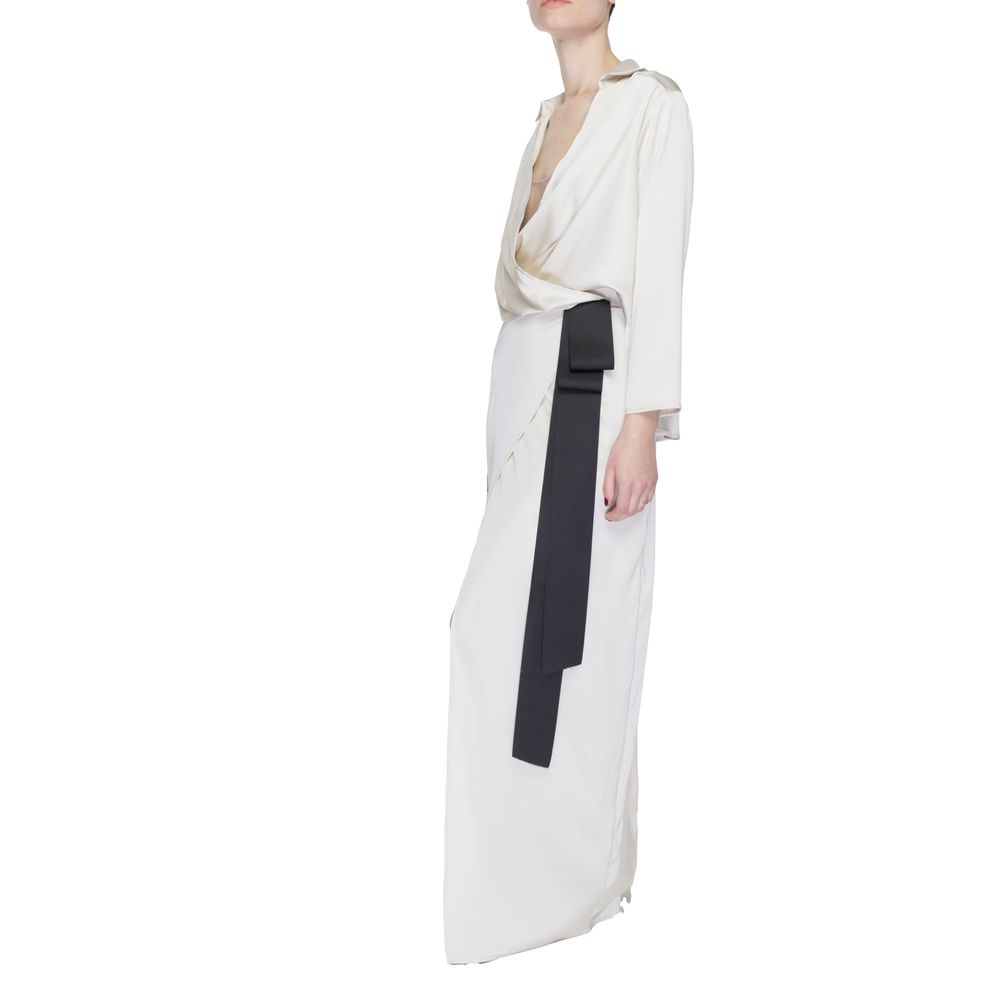 Sandro Ferrone Beige Polyester Long Dress