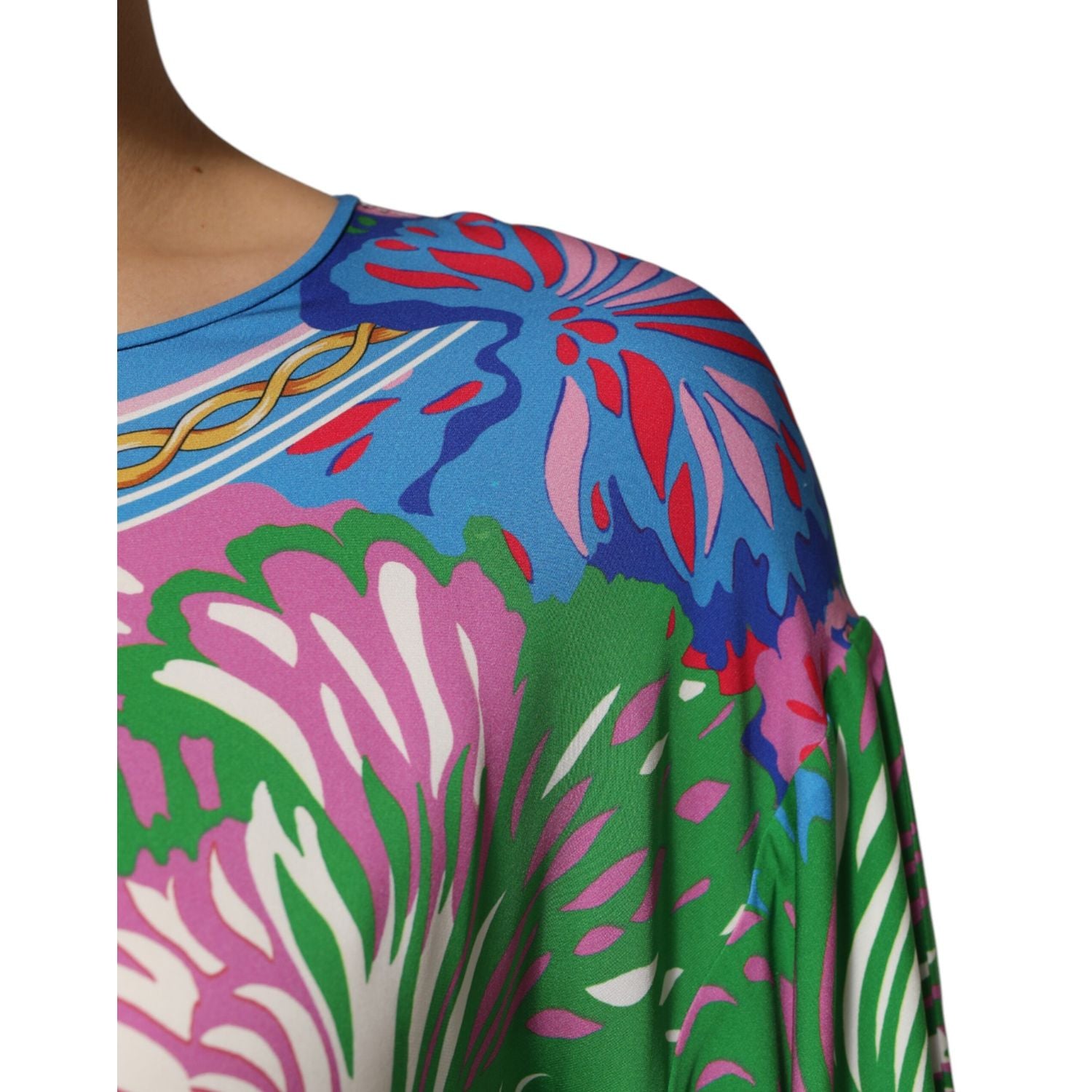 Dolce & Gabbana Multicolor Floral Printed Tunic Blouse Top