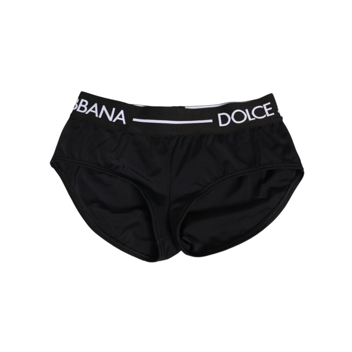 Dolce & Gabbana Black Nylon Logo Waistband Shorts Underwear