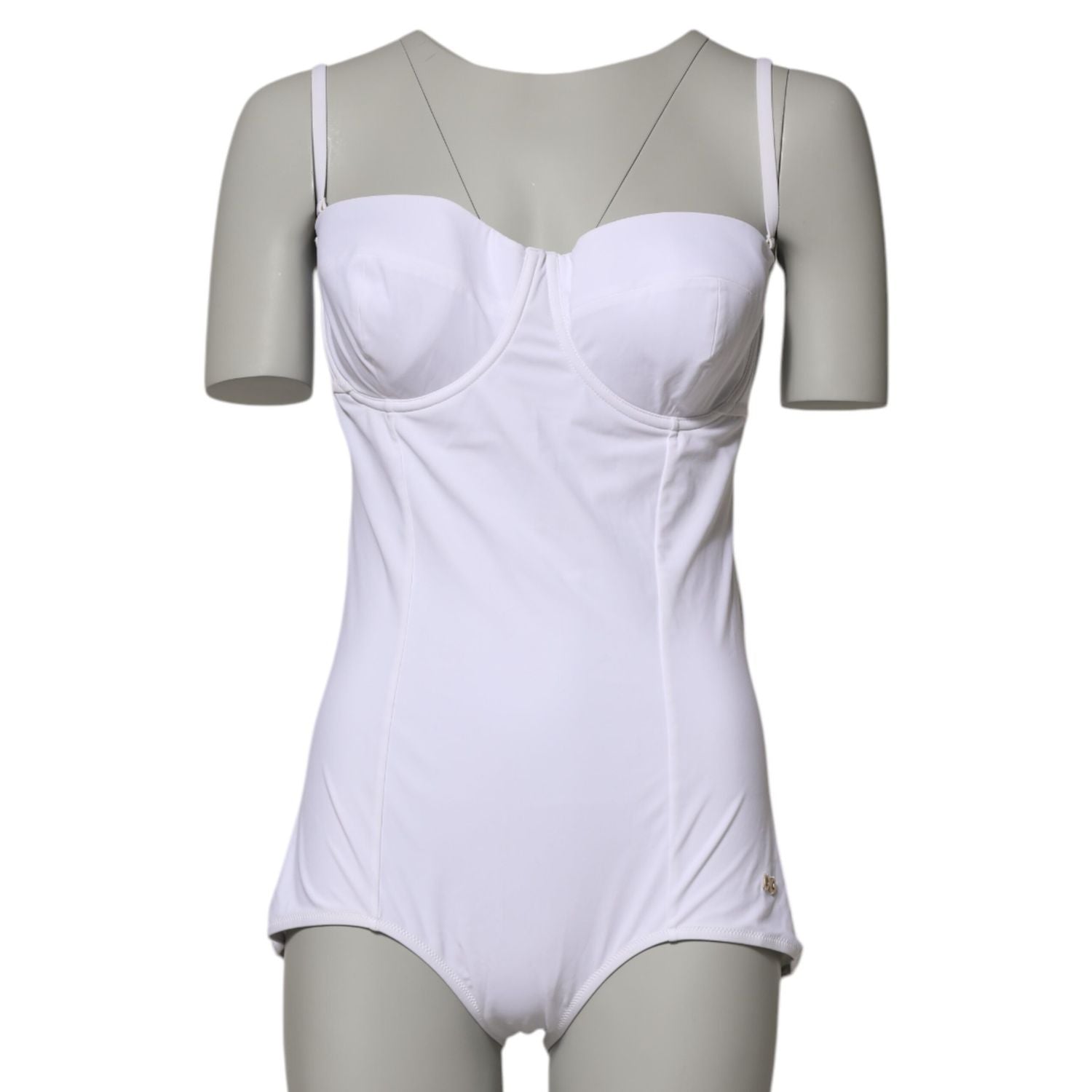Dolce & Gabbana White Padded Balconette One Piece Swimwear