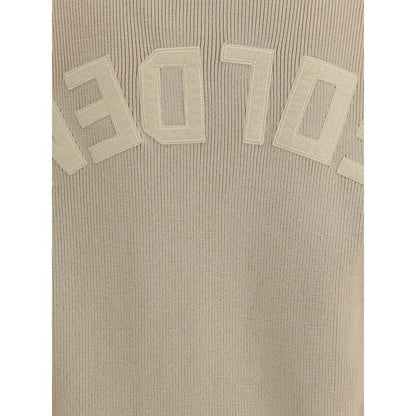 Back view of Golden Goose Beige Cotton Sweatshirt featuring ribbed-knit detail with distinctive printed logo.