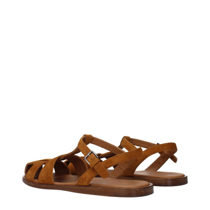 Church's Brown Leather Sandals in suede, MPN DX01139HVF0AEY, code F84583, displayed at an angle to show side details.