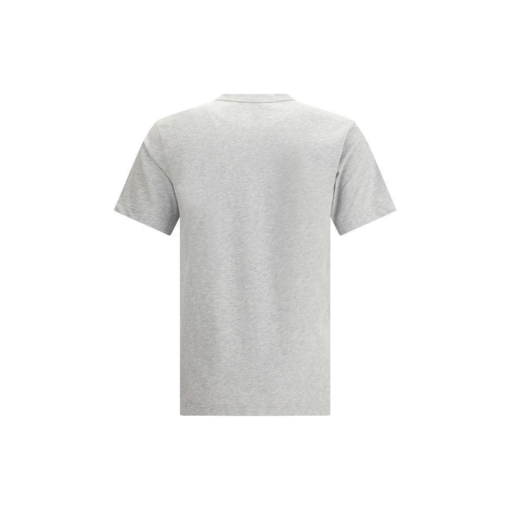 Back view of Comme Des Garçons Gray Cotton T-Shirt showcasing short sleeves and crew-neck style, perfect for an elegant casual look.