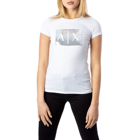 Armani Exchange White Cotton T-Shirt Armani Exchange