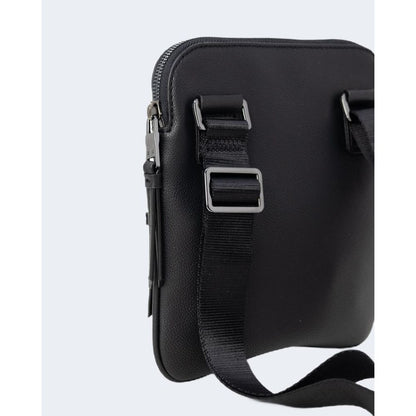 Armani Exchange Black Polyester Messenger Bag with adjustable strap and zip closure, showcasing its stylish and durable design.