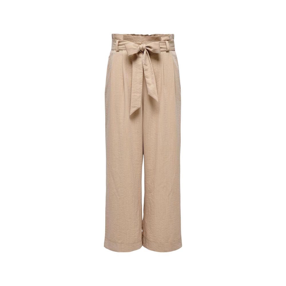 Only Beige Viscose Casual Pants