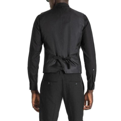 Antony Morato Black Polyester Waistcoat