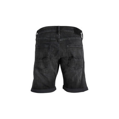 Jack Jones Black Cotton Bermuda Shorts