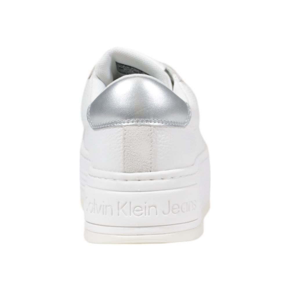 Calvin Klein Jeans Silver Leather Platform Sneakers 1728,71956299936,Calvin Klein Jeans,EU40/US10,New with tags,Platform - Sneakers - Shoes,Shoes,Silver,Sneakers - Shoes,Women