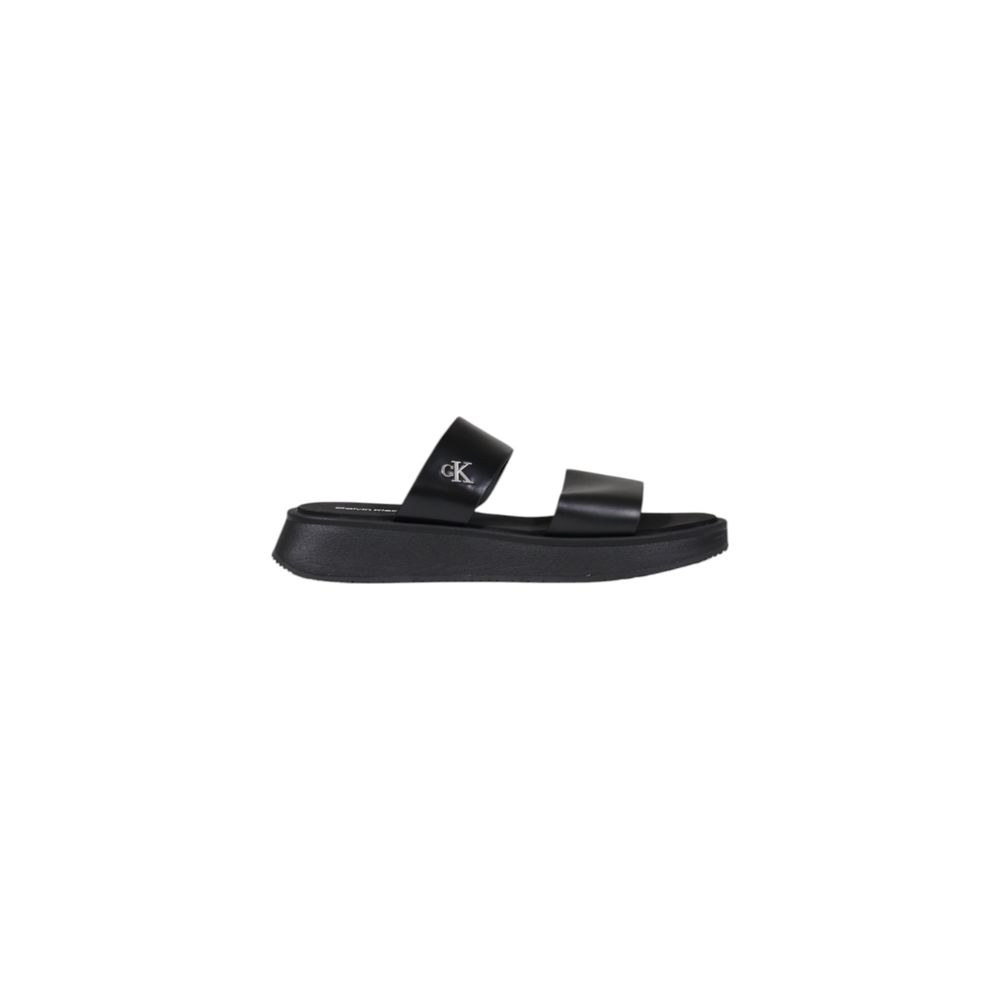 Calvin Klein Jeans Black Leather Sandals 1728,71956299936,Black,Calvin Klein Jeans,EU40/US10,Flat - Sandals - Shoes,New with tags,Sandals - Shoes,Shoes,Women