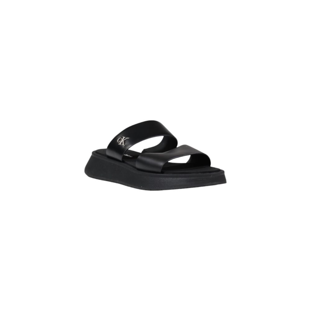 Calvin Klein Jeans Black Leather Sandals 1728,71956299936,Black,Calvin Klein Jeans,EU40/US10,Flat - Sandals - Shoes,New with tags,Sandals - Shoes,Shoes,Women