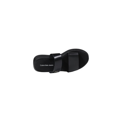 Calvin Klein Jeans Black Leather Sandals 1728,71956299936,Black,Calvin Klein Jeans,EU40/US10,Flat - Sandals - Shoes,New with tags,Sandals - Shoes,Shoes,Women
