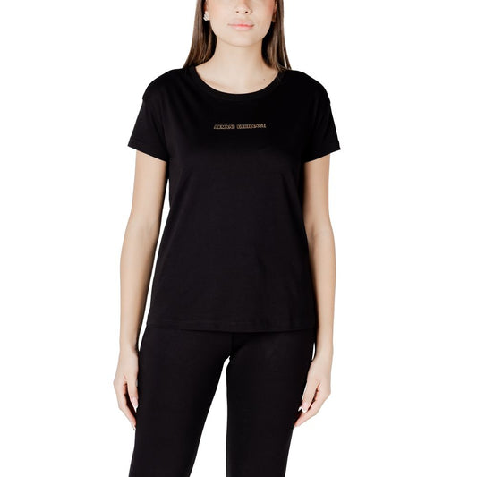 Armani Exchange Black Cotton T-Shirt 1728,71956299936,Armani Exchange,Black,Clothing,IT38|XS,New with tags,T-Shirts - Clothing,Women