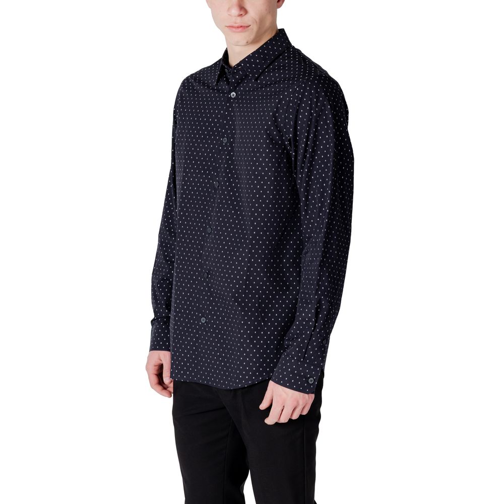 Armani Exchange Blue Cotton Pattern Shirt 1728,71956299936,Armani Exchange,Blue,Clothing,IT44 | S,Men,New with tags,Pattern - Shirts - Clothing,Shirts - Clothing