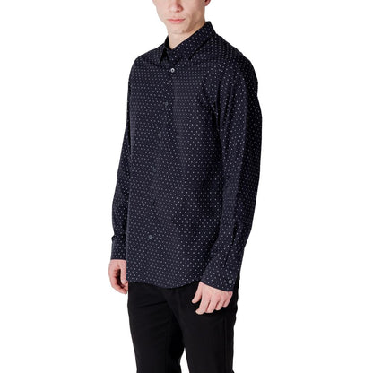Armani Exchange Blue Cotton Pattern Shirt 1728,71956299936,Armani Exchange,Blue,Clothing,IT44 | S,Men,New with tags,Pattern - Shirts - Clothing,Shirts - Clothing
