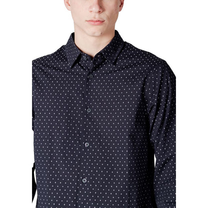 Armani Exchange Blue Cotton Pattern Shirt 1728,71956299936,Armani Exchange,Blue,Clothing,IT44 | S,Men,New with tags,Pattern - Shirts - Clothing,Shirts - Clothing