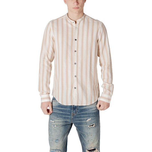 Gianni Lupo Beige Cotton Pattern Shirt Gianni Lupo