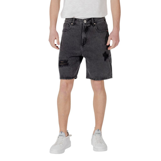 Gianni Lupo Black Cotton Bermuda Shorts Gianni Lupo
