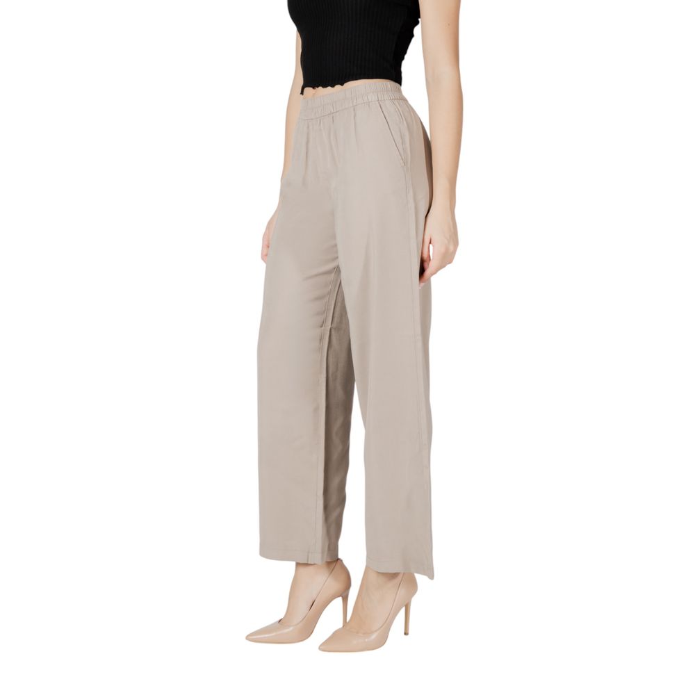 Only Beige Viscose Casual Pants