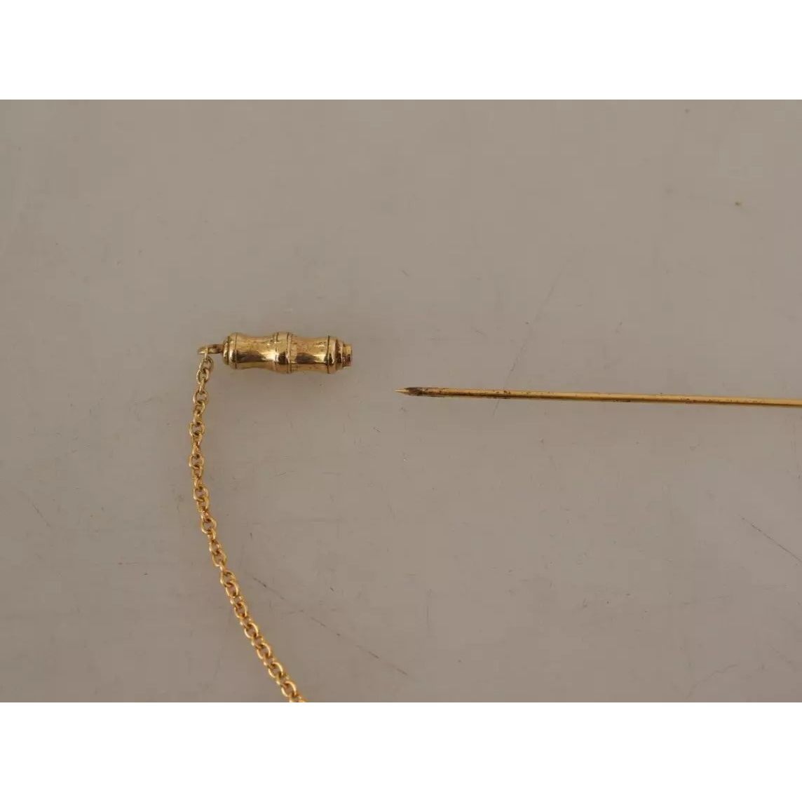 Dolce & Gabbana Gold Tone 925 Sterling Silver Crystal Chain Brooch