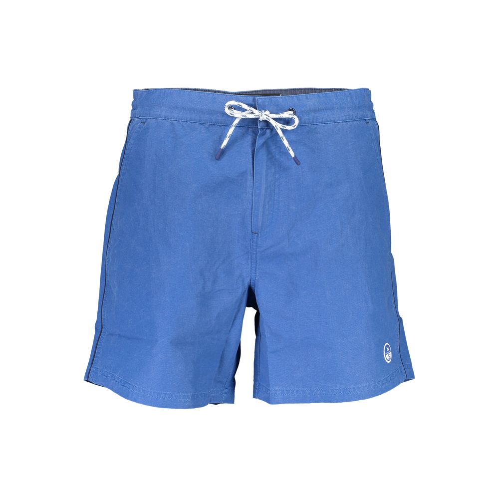 North Sails Blue Polyester Swimwear with lace, pockets, and organic cotton details.