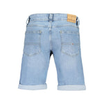 Tommy Hilfiger Blue Cotton Short - Ronnie short jeans with a washed effect, 5 pockets, button and zip, embroidery, logo.