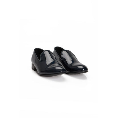 Roberto Pepe Luxury Blue Calfskin Men Loafer featuring sleek Italian design and gleaming leather for sophisticated style.
