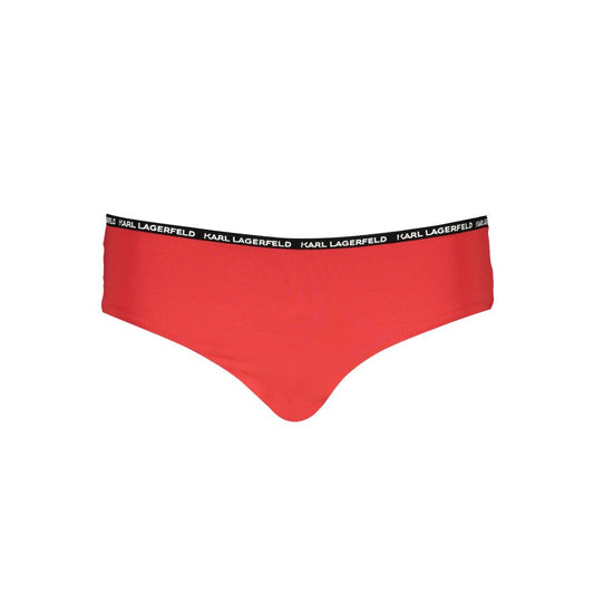 Karl Lagerfeld Red Elastane Swimwear with logo waistband and lined interior